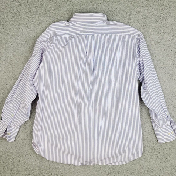 Tommy Hilfiger Shirt Mens XL 17.5 34/35 White Purple Striped Button Down - Picture 6 of 11